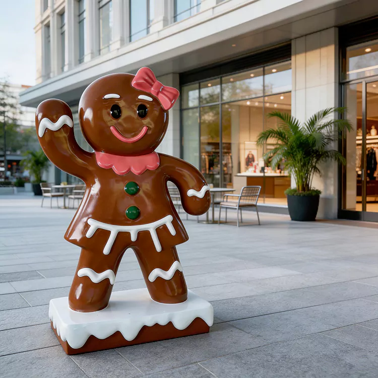 FRP gigantisk pepperkakemannskulptur
