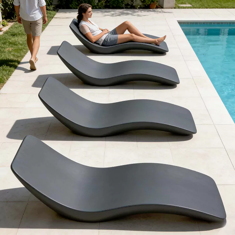 Fiberglass Waterproof S Shaped FRP Sun Lounger