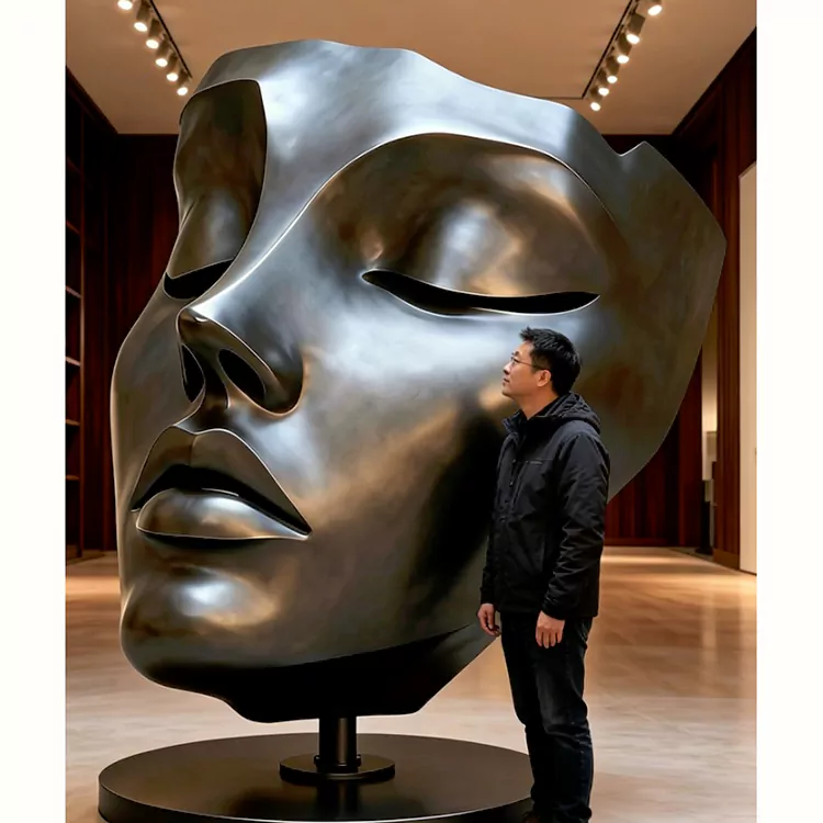 Large Modern Abstract Face Sculpture