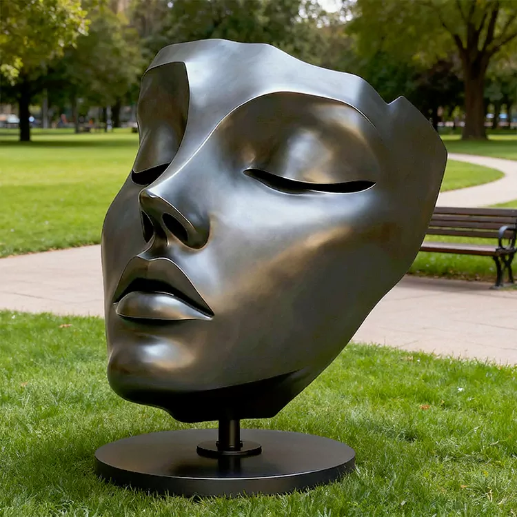 Large Modern Abstract Face Sculpture