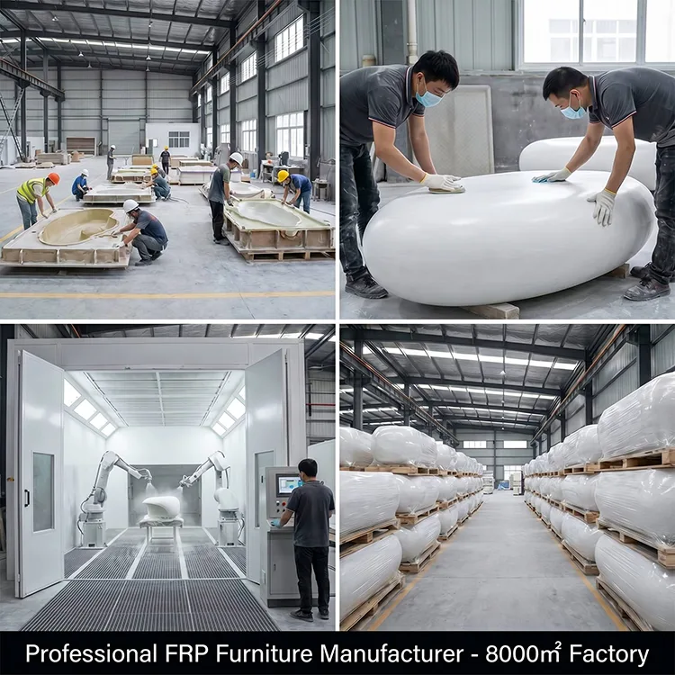 Commercial FRP Pebble Bench