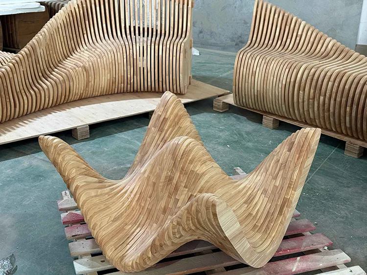 Parametric Wave Plywood Coffee Table