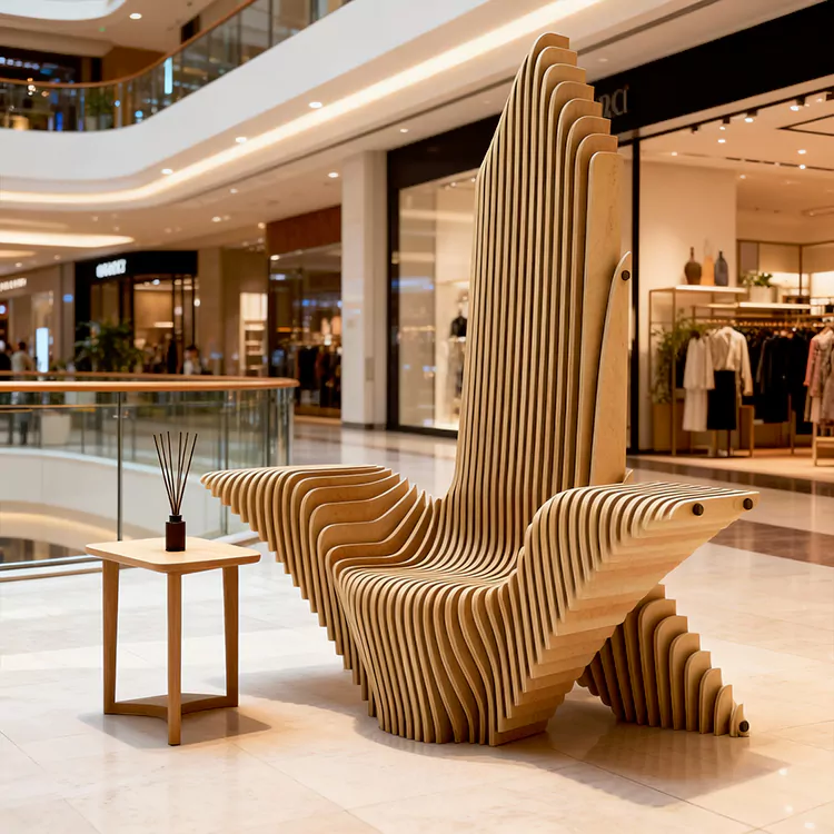 Parametrisk høy rygg Sculpture Accent Chair